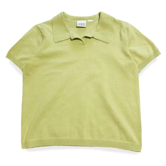 Secondhand Villager Sport, Green Collared Knit Shirt / 90's - Y2K Top - Picture 1 of 3